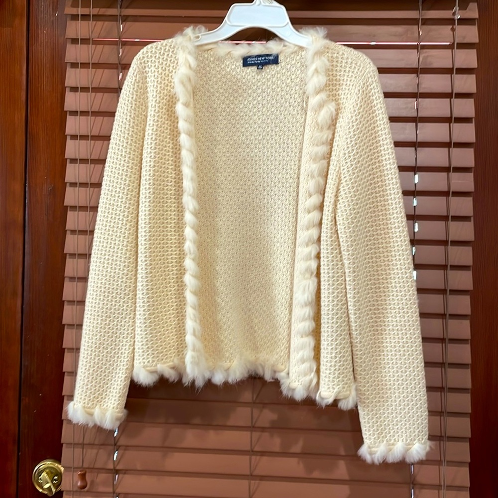 Jones New York cream knit jacket